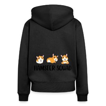 Hamster Squad Animal Lover Pet Owner Rodents Hamst - Frauen Premium Bio Zip Hoodie - Schwarz - Hinten - Julia (174cm)