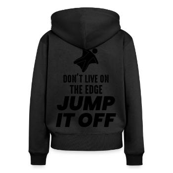 Wingsuit fliegen Base Jumping Fallschirmspringen Wingsuiting - Frauen Premium Bio Zip Hoodie - Schwarz - Hinten - Julia (174cm)