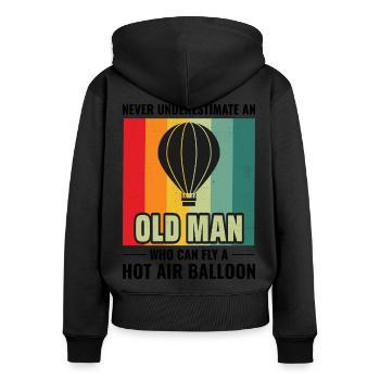 Hot Air Ballooning Hopper Balloon Ride Balloonist - Women's Premium Organic Zip Hoodie - black - Back - Julia (174cm)