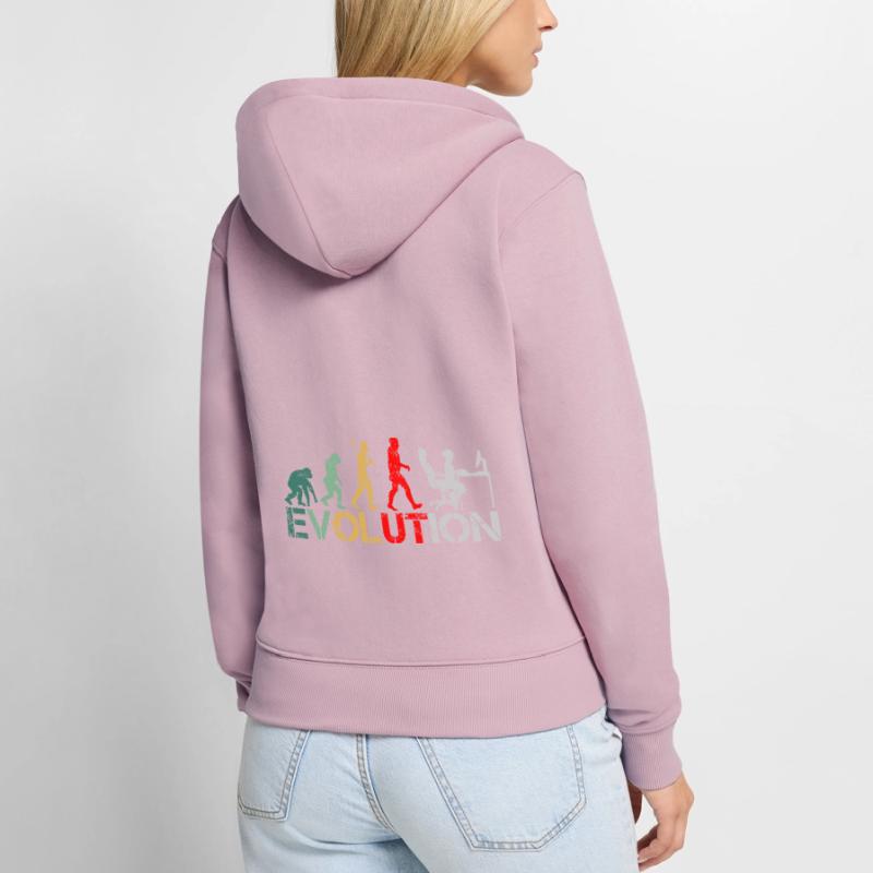 Computer Nerd Programmierer Evolution witzige Frauen Premium Bio Zip Hoodie