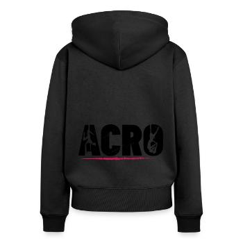 Retro Graphic Gymnast Gymnastics Acrobat Acrobatic - Frauen Premium Bio Zip Hoodie - Schwarz - Hinten - Julia (174cm)