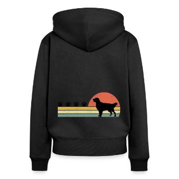 Rétro Vintage Golden Retriever GR Chien Golden Retri - Sweat à capuche zippé Premium bio Femme - noir - Dos - Julia (174cm)