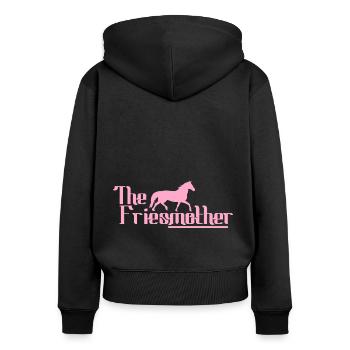 Friesenpferd Friesen Friese Pferd Mama Mom Pink - Frauen Premium Bio Zip Hoodie - Schwarz - Hinten - Julia (174cm)