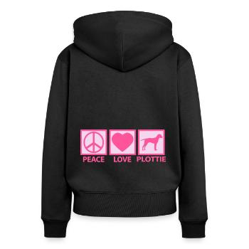 Plott Hound Plotthound Mom Mama Pink Peace Love - Women's Premium Organic Zip Hoodie - black - Back - Julia (174cm)