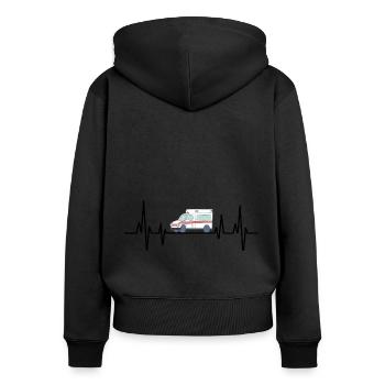 Heartbeat Ambulance Driver EMS Paramedic Drivers P - Women's Premium Organic Zip Hoodie - black - Back - Julia (174cm)