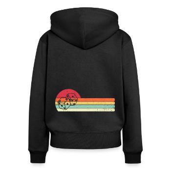 Retro Graphic Board Games Card Games Dice Game Nig - Frauen Premium Bio Zip Hoodie - Schwarz - Hinten - Julia (174cm)
