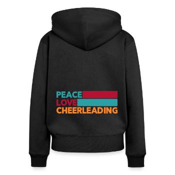 Peace Love Cheer Cheerleading Cheerdance Sports Tu - Frauen Premium Bio Zip Hoodie - Schwarz - Hinten - Julia (174cm)