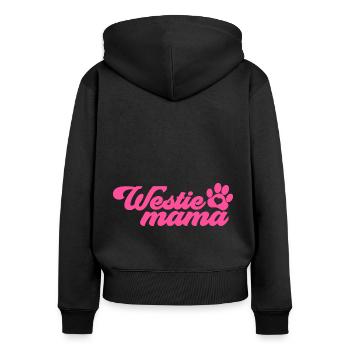 Westie Mama West Highlan Terrier White Mom Pink - Women's Premium Organic Zip Hoodie - black - Back - Julia (174cm)