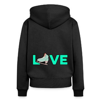 Love Graphic Ice Skating Figure Skater Ice Skater - Frauen Premium Bio Zip Hoodie - Schwarz - Hinten - Julia (174cm)