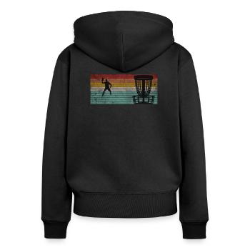 Disc Golf Lustiger Discgolf Spruch Discgolfer - Frauen Premium Bio Zip Hoodie - Schwarz - Hinten - Julia (174cm)