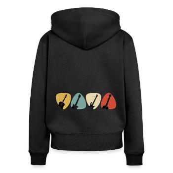 Guitar Graphic Guitar Player Rock Band Member Musi - Frauen Premium Bio Zip Hoodie - Schwarz - Hinten - Julia (174cm)