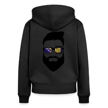 Bosna T-Shirt Bosnia Flag Jebote retro cool tee - Frauen Premium Bio Zip Hoodie - Schwarz - Hinten - Julia (174cm)