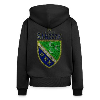 Sandzak Novi Pazar Balkan sandzaklija - Women's Premium Organic Zip Hoodie - black - Back - Julia (174cm)