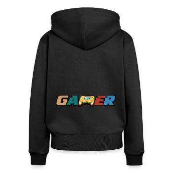 Gamer Graphic Video Game Player Gaming Gamer Pc Co - Frauen Premium Bio Zip Hoodie - Schwarz - Hinten - Julia (174cm)