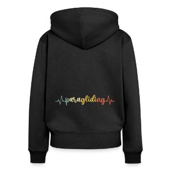 Heartbeat Graphic Paragliding Paraglider Skydiver - Frauen Premium Bio Zip Hoodie - Schwarz - Hinten - Julia (174cm)