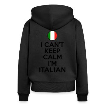 I cant keep calm in italian - Women's Premium Organic Zip Hoodie - black - Back - Julia (174cm)
