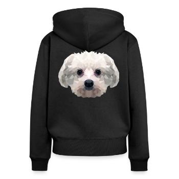 Polygone maltais - Sweat à capuche zippé Premium bio Femme - noir - Dos - Julia (174cm)