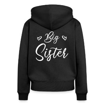 Big Sister Big Sister T-shirt Gift - Women's Premium Organic Zip Hoodie - black - Back - Julia (174cm)