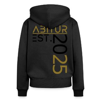 Abitur Est. 2025 - Frauen Premium Bio Zip Hoodie - Schwarz - Hinten - Julia (174cm)