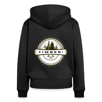 Lumberjack Chainsaw Gift Idea - Women's Premium Organic Zip Hoodie - black - Back - Julia (174cm)