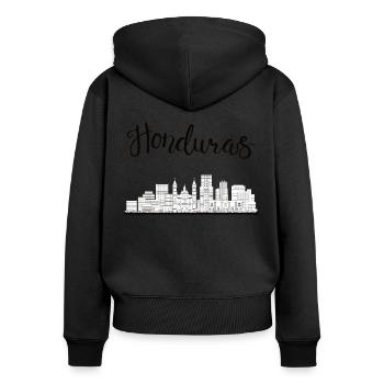 Honduras Stolz Herkunft Geschenk - Frauen Premium Bio Zip Hoodie - Schwarz - Hinten - Julia (174cm)