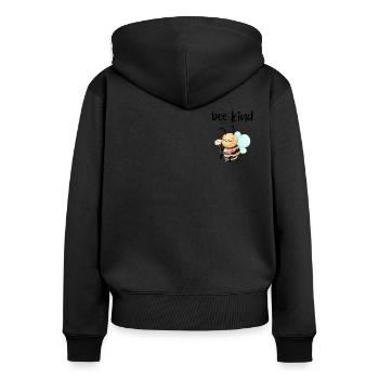 Bee Child Saying Gift - Women's Premium Organic Zip Hoodie - black - Back - Julia (174cm)