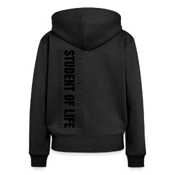 ÉTUDIANT DE LA VIE - Sweat à capuche zippé Premium bio Femme - noir - Dos - Julia (174cm)