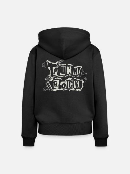 Punkrock - Frauen Premium Bio Zip Hoodie - Schwarz