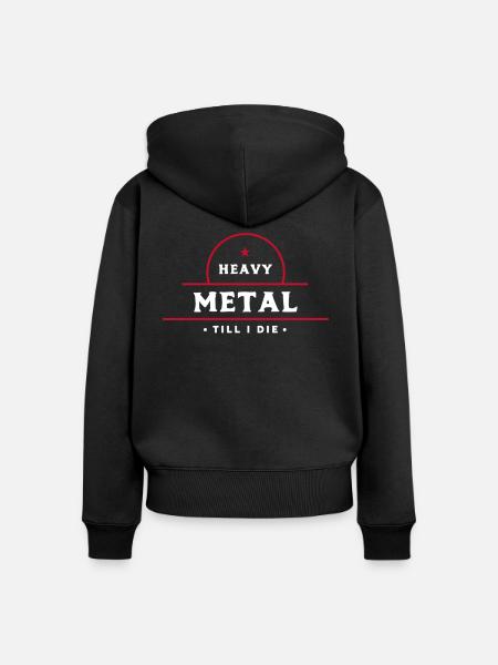 Heavy Metal - Frauen Premium Bio Zip Hoodie - Schwarz