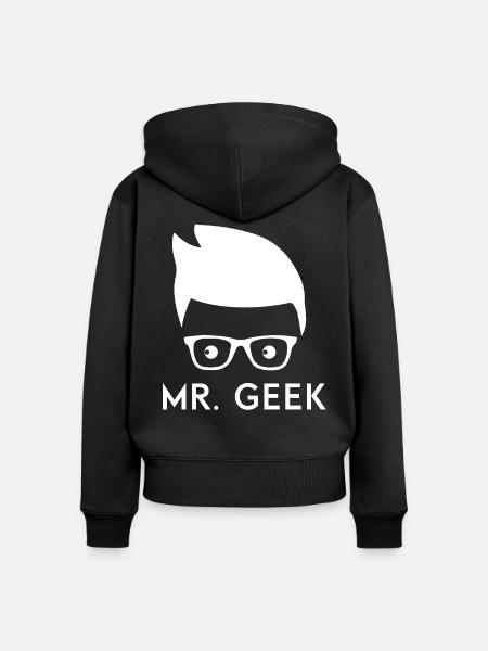 Mister Geek - Frauen Premium Bio Zip Hoodie - Schwarz