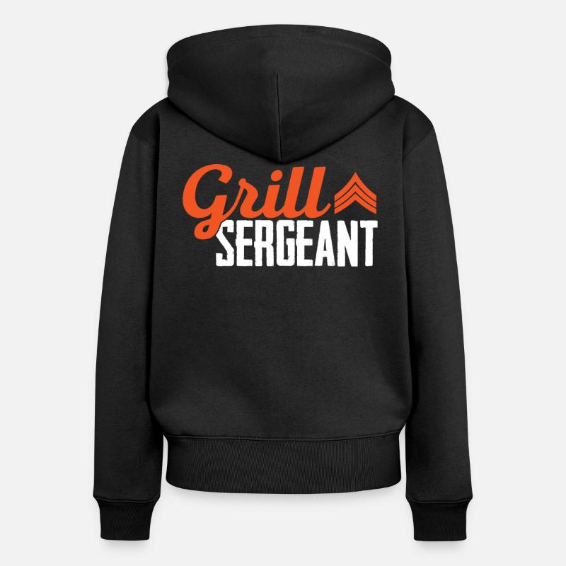 Grill Sergeant - Frauen Premium Bio Zip Hoodie - Schwarz