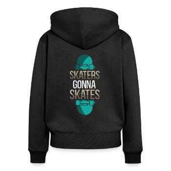 Skaters will skate - Women's Premium Organic Zip Hoodie - black - Back - Julia (174cm)