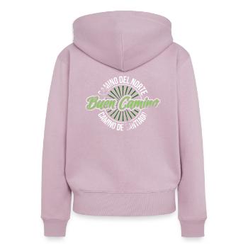 Camino Del Norte Pilgern - Frauen Premium Bio Zip Hoodie - Altrosa - Hinten - Julia (174cm)