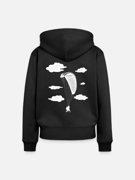 Gleitschirm Paraglider Pilot - Frauen Premium Bio Zip Hoodie - Schwarz