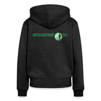 Sondengänger - Frauen Premium Bio Zip Hoodie - Schwarz - Hinten - Julia (174cm)