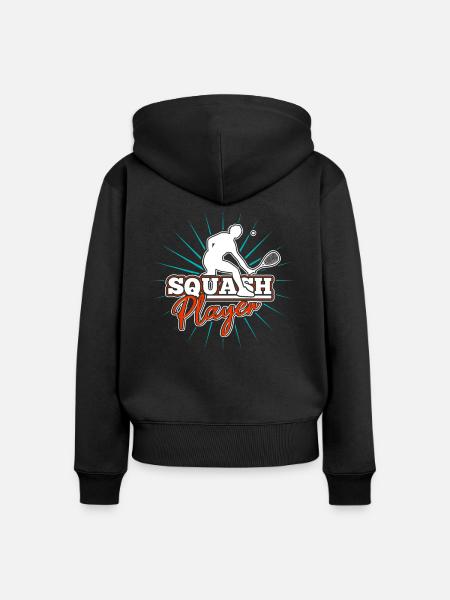 Squash - Frauen Premium Bio Zip Hoodie - Schwarz