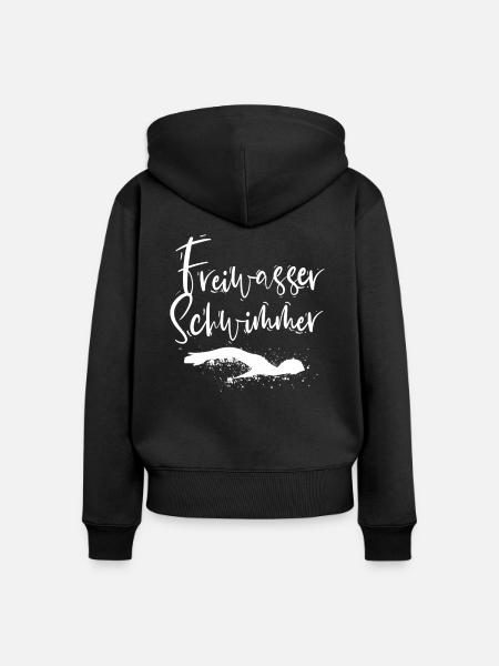 Schwimmen - Frauen Premium Bio Zip Hoodie - Schwarz