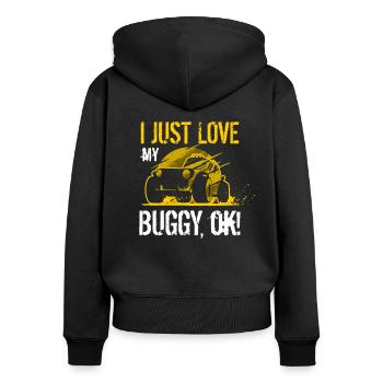 Gelände Buggy Geländewagen Buggyfahren - Frauen Premium Bio Zip Hoodie - Schwarz - Hinten - Julia (174cm)