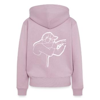 Tontaubenschießen Trapschießen Sportschütze Gesche - Frauen Premium Bio Zip Hoodie - Altrosa - Hinten - Julia (174cm)