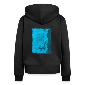 Diver spear spearfishing speargun - Women's Premium Organic Zip Hoodie - black - Back - Julia (174cm)