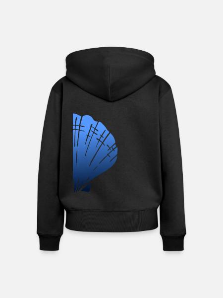 Half Pilgrim's Shell Scalltrail Blue - Women's Premium Organic Zip Hoodie - black
