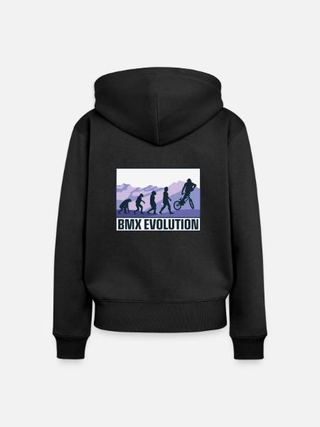 BMX Evolution - Frauen Premium Bio Zip Hoodie - Schwarz