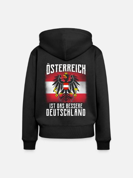 Österreich Tshirt - Frauen Premium Bio Zip Hoodie - Schwarz