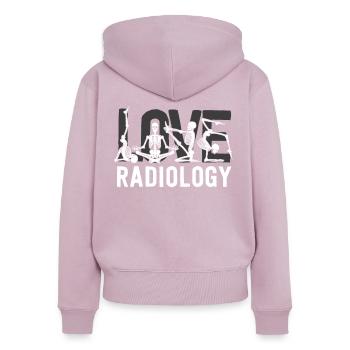 Liebe Radiologie Tech Geschenke Radiologe Röntgen - Frauen Premium Bio Zip Hoodie - Altrosa - Hinten - Julia (174cm)