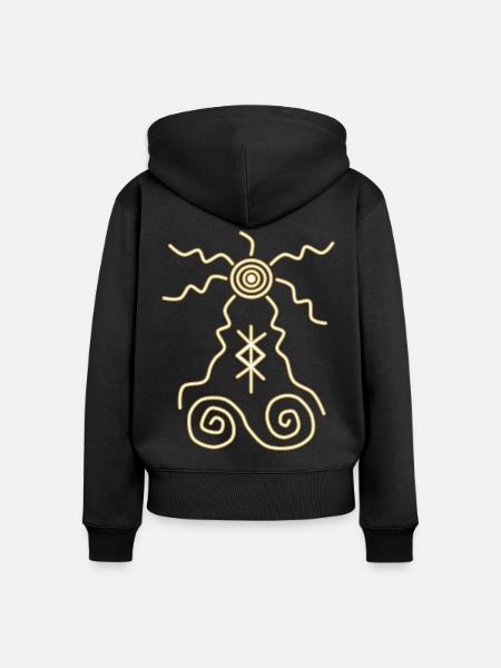 Schutzsymbole - Frauen Premium Bio Zip Hoodie - Schwarz