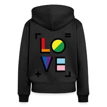 Liebe - Gleichheit und Liebe - Frauen Premium Bio Zip Hoodie - Schwarz - Hinten - Julia (174cm)