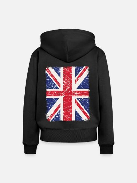 Union Jack - Women's Premium Organic Zip Hoodie - black