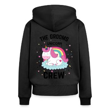 Adieu LGBT enterrement de vie de garçon - Sweat à capuche zippé Premium bio Femme - noir - Dos - Julia (174cm)