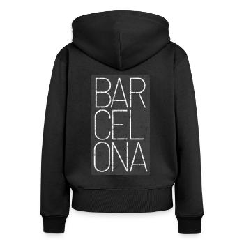 Barcelone Souvenir Catalogne Espagne - Sweat à capuche zippé Premium bio Femme - noir - Dos - Julia (174cm)