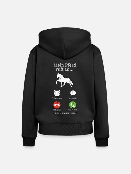 Pferde Pferdespruch - Frauen Premium Bio Zip Hoodie - Schwarz